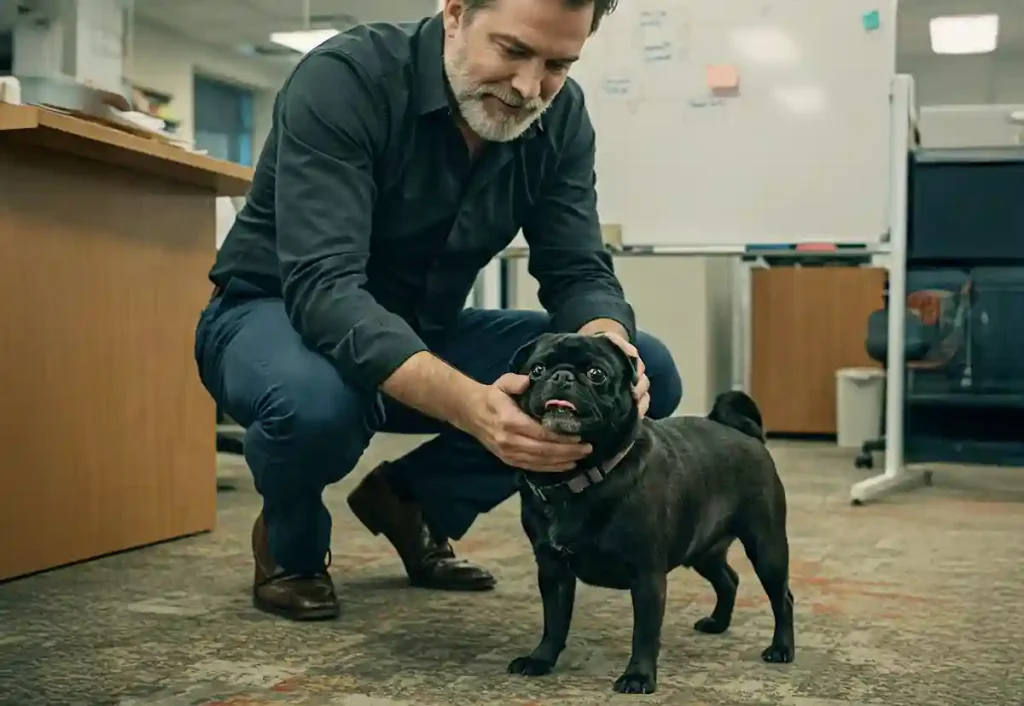 上班族飼養的狗狗巴哥犬