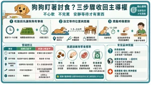 每次吃飯狗狗都盯著你討，該不該心軟？三步驟收回主導權
