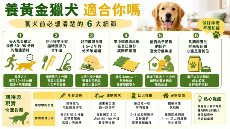 養黃金獵犬真的適合你嗎?從運動量到毛髮災難,拆解養犬前必想清楚的 6 大細節