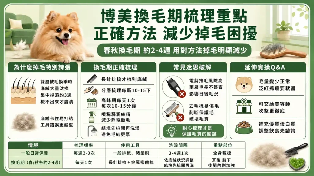 博美掉毛掉到懷疑狗生？換毛期正確梳理法一次搞懂