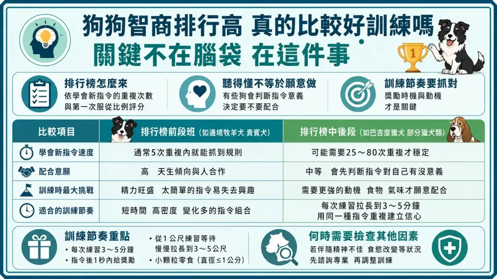 狗狗智商排行榜前幾名真的比較好訓練嗎？關鍵不在腦袋，在這件事